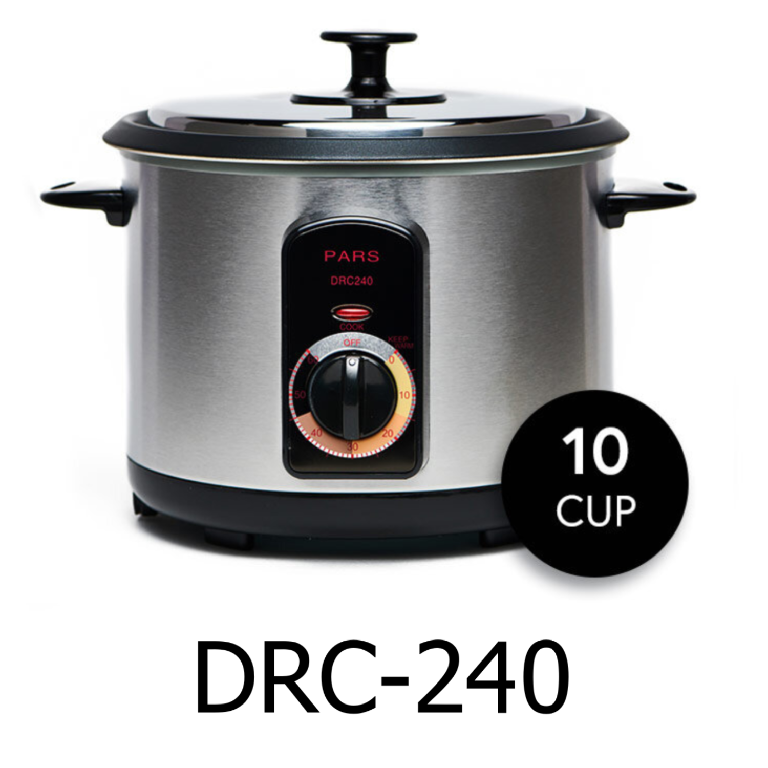 Pars DRC240 Persian 10 Cup Stainless Steel Automatic Steamed Rice