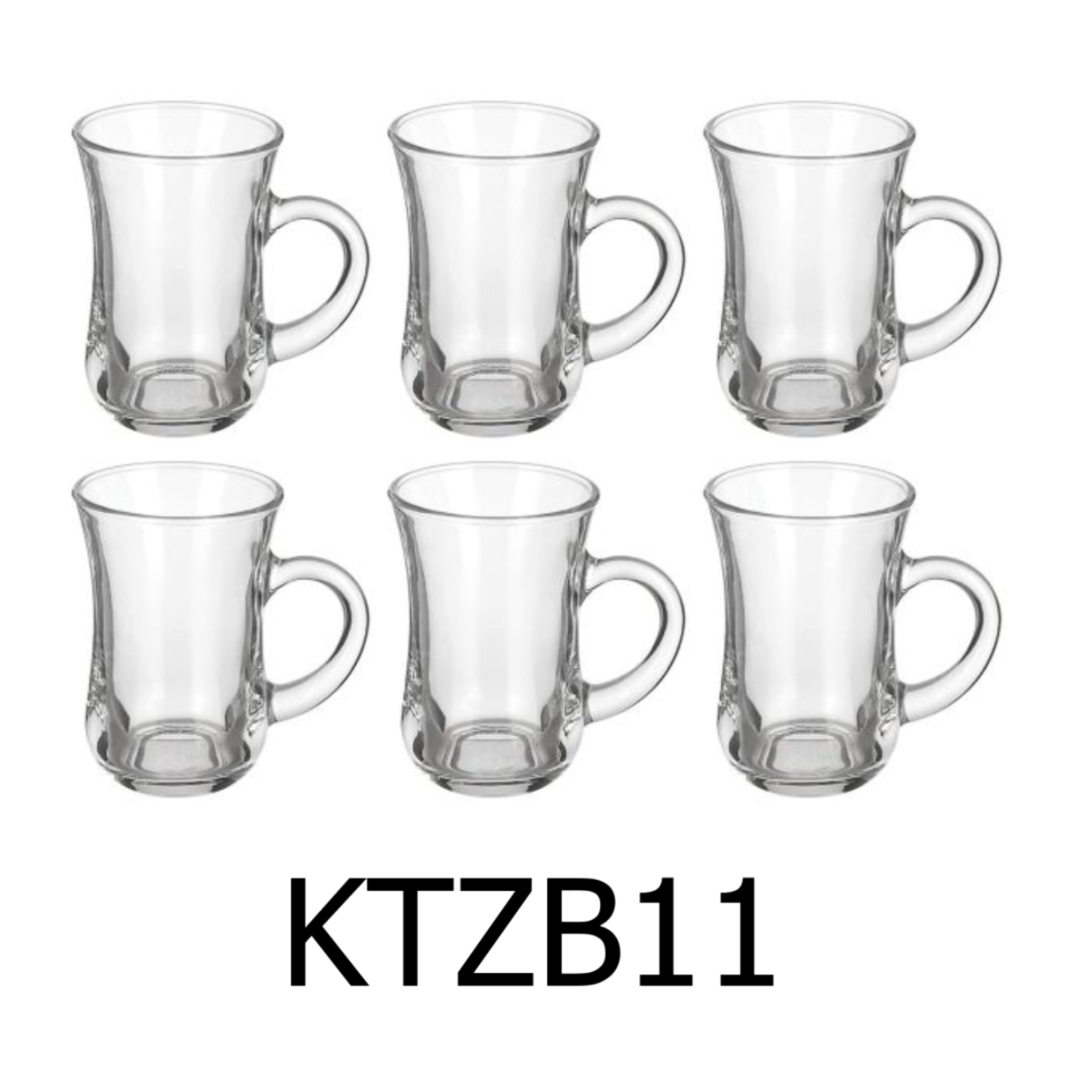 Pasabahce Keyif Model Turkish Tea Glasses with Handles - 6 Pieces