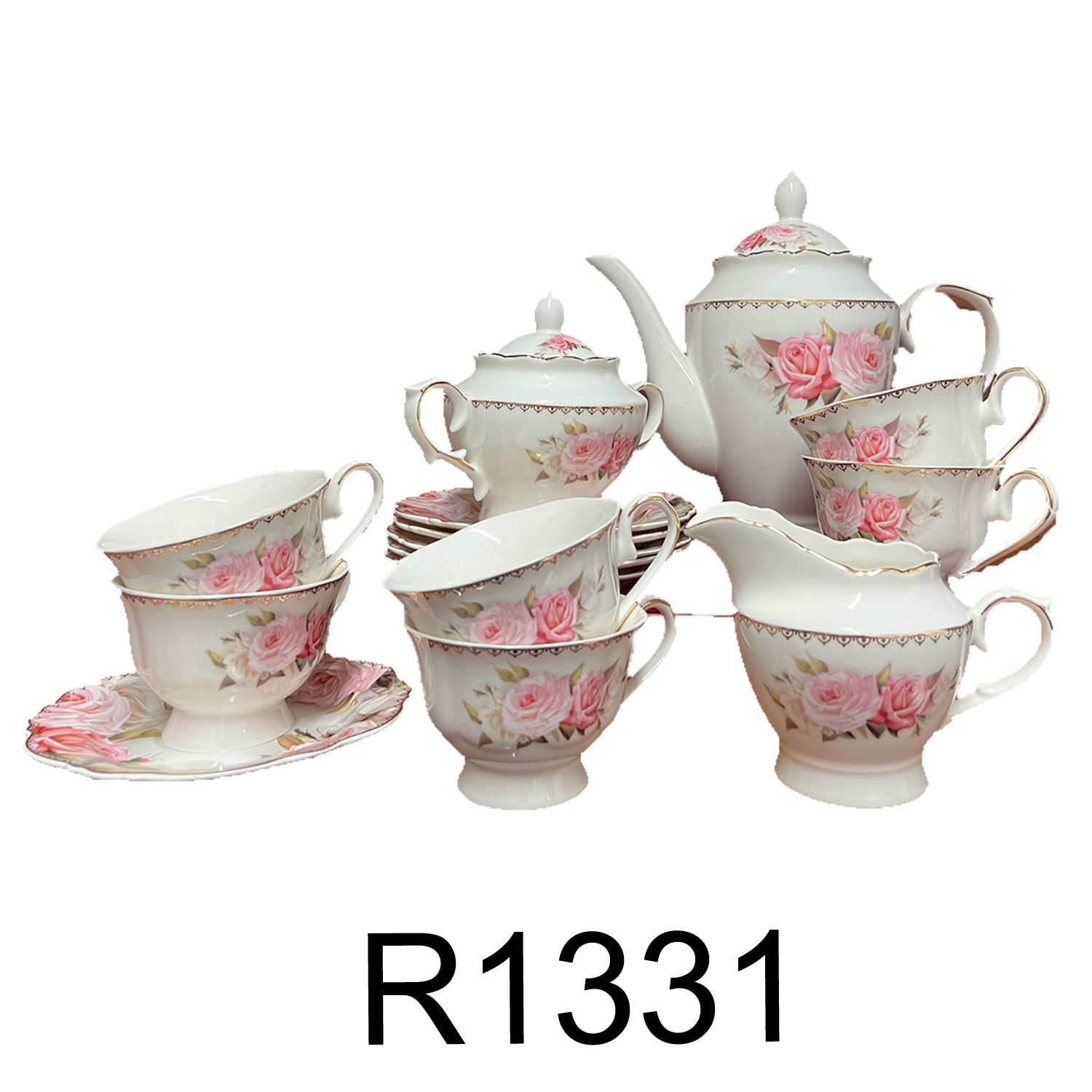 Mini 13-Piece Classic Floral Rose Transferware Porcelain Tea Set - Antique  Reproduction - Schooner Bay Company