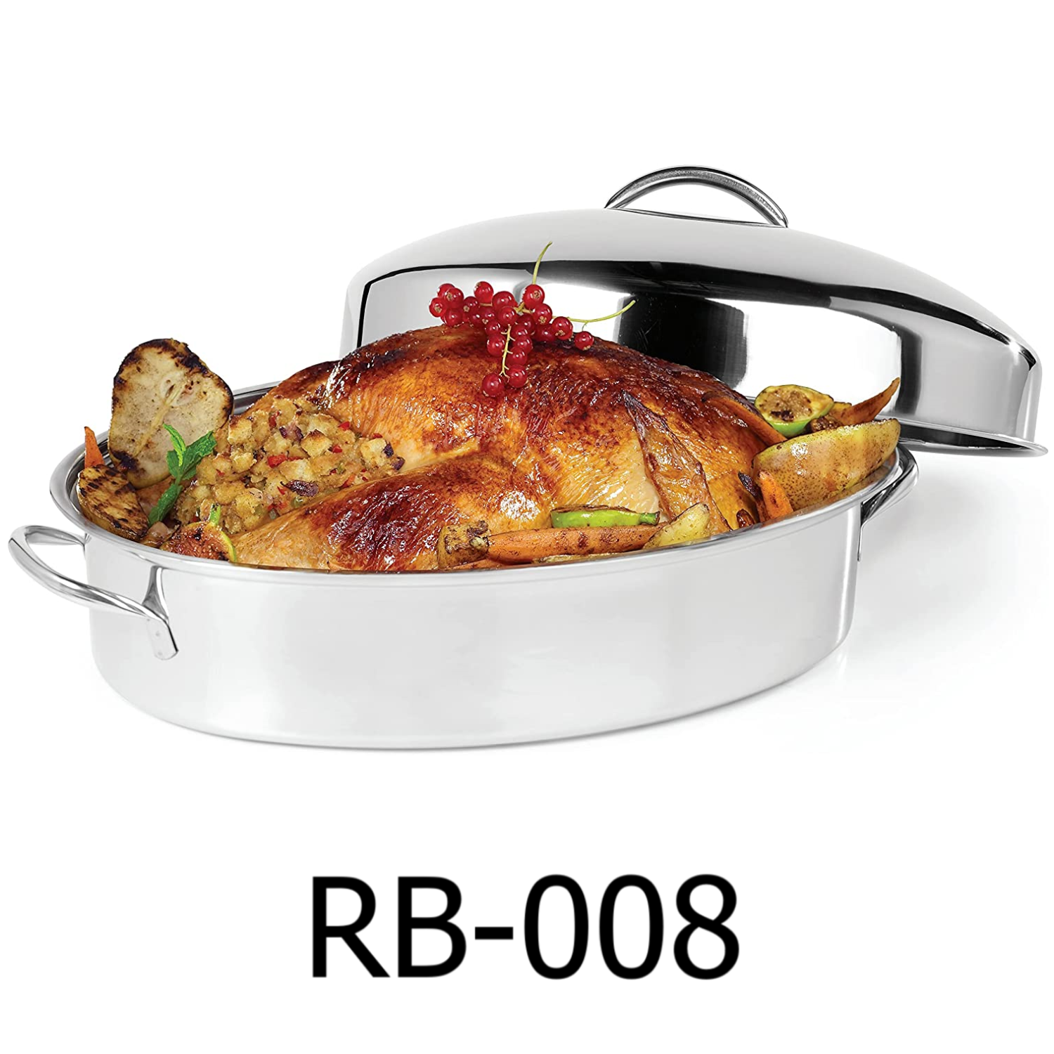 Roasting Pan with Rack 16.5 Inch Stainless Steel Rectangular Turkey Roaster  Pan