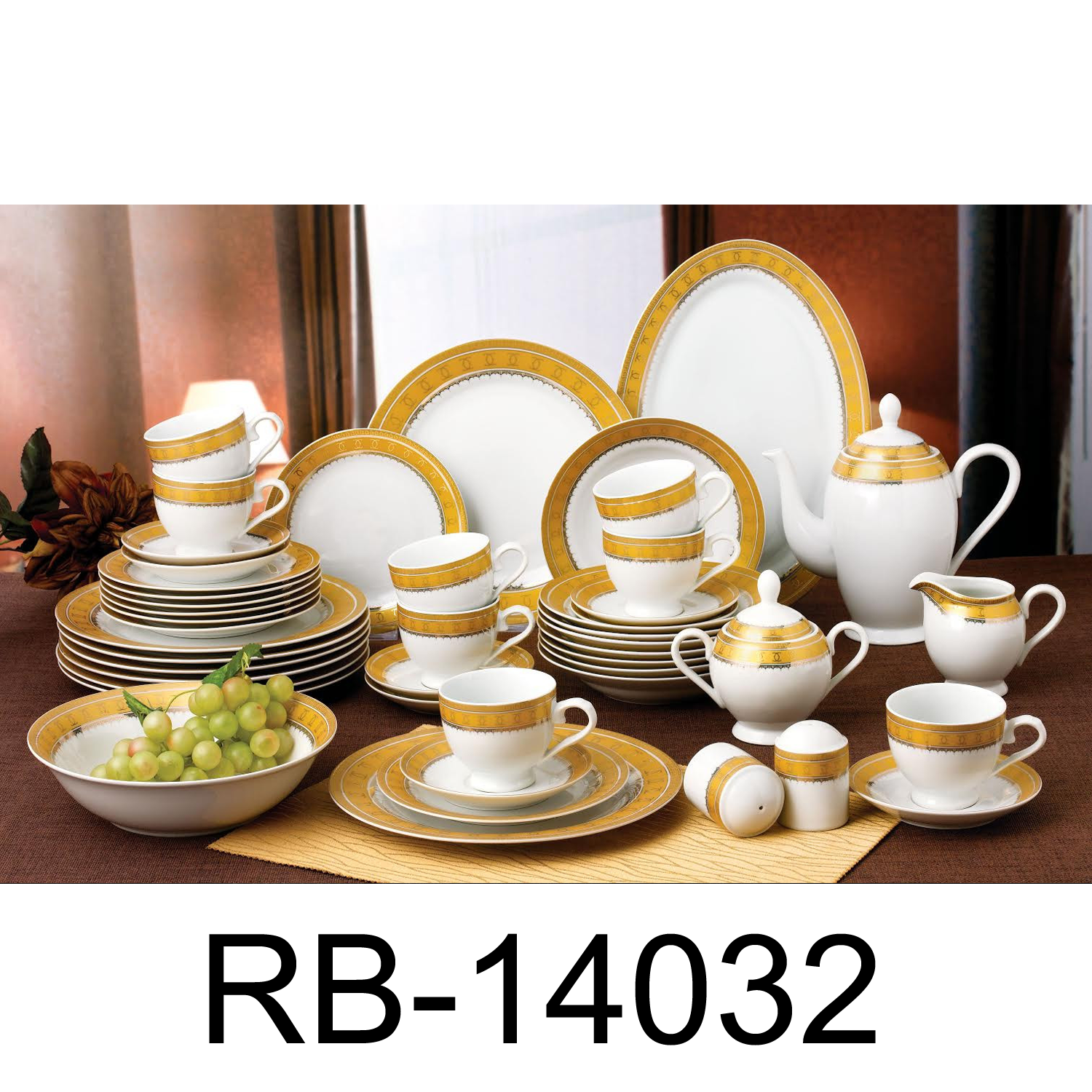 49 PC Golden Royal British Dinner Set – R & B Import