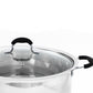 6 PC Stainless Steel Cookware Set - Glass Lid (L)