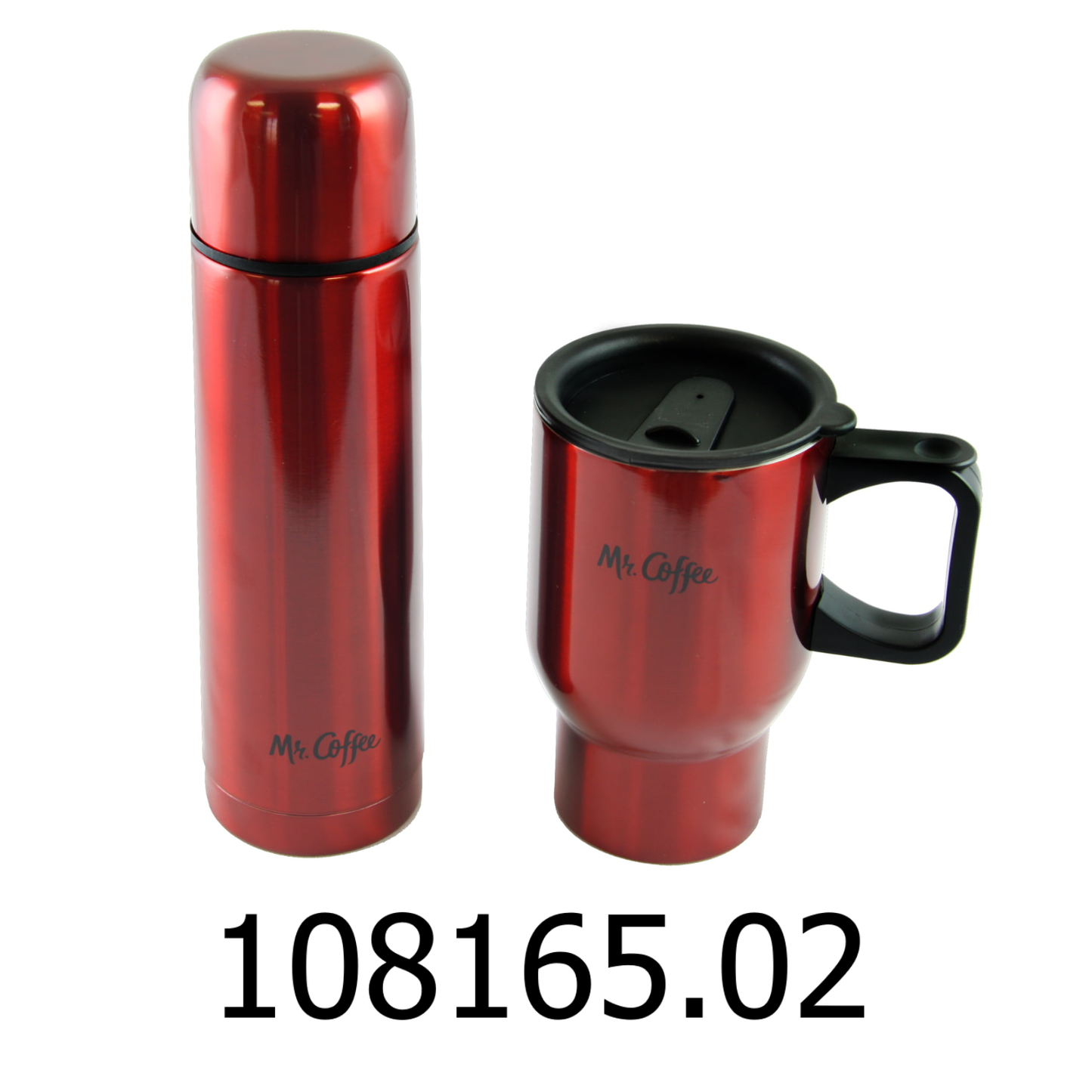 Mr. Coffee 2 PC Red Thermal Bottle & Travel Mug