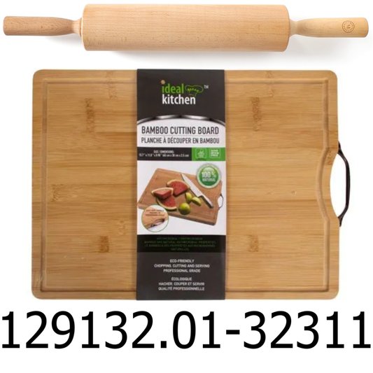 Martha Stewart Beech Wood Rolling Pin with Bamboo Cutting Board