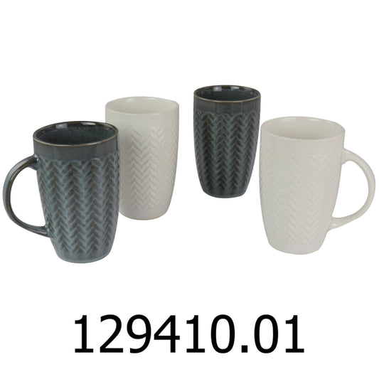 4 PC Gibson 22 oz Stoneware Mug Set