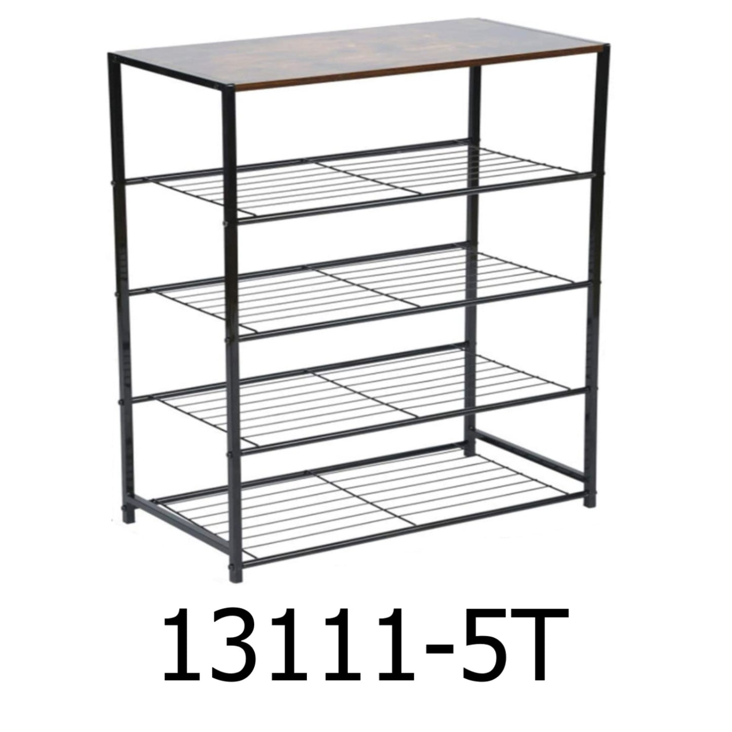 5-Tier Shoe Rack, All-Metal Shoe Tower, Shoe Storage Shelf