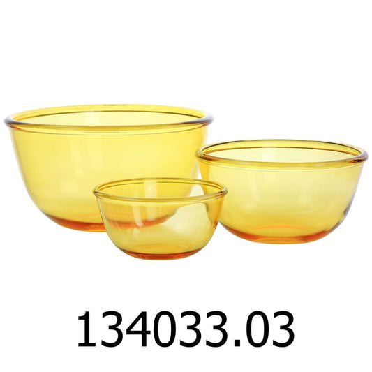 3 PC Gibson Amber Bowl Set