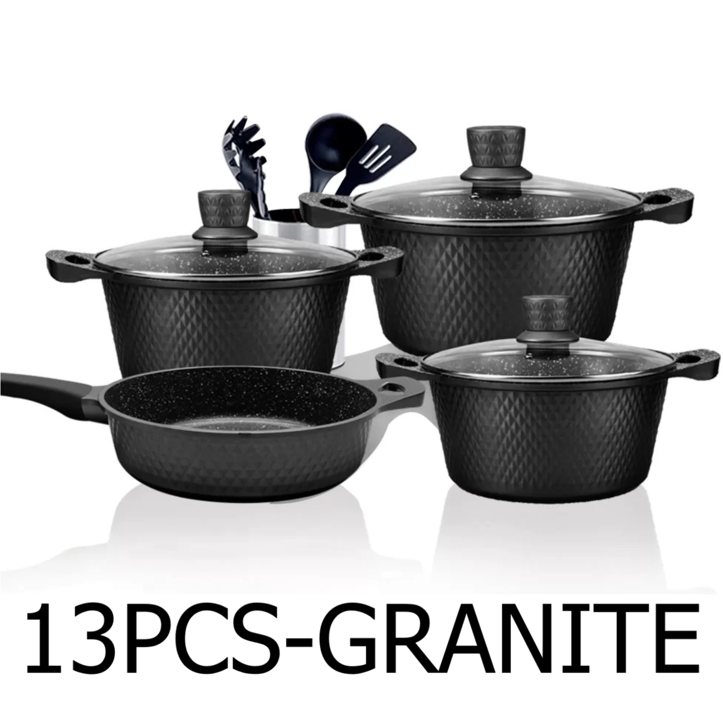 13 PC BITOFI Granite Diamond Cookware Set