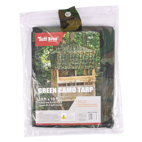 10 x 10 ft Green Camo Tarp