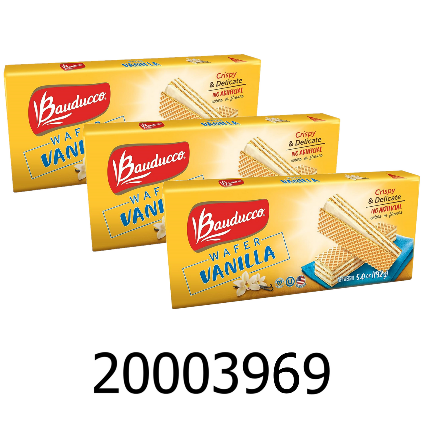 3 PC Bauducco Wafer Vanilla Cookies