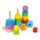 TOOKYLAND 17 PC 3 Towers Wooden Geometric Stacking Toy