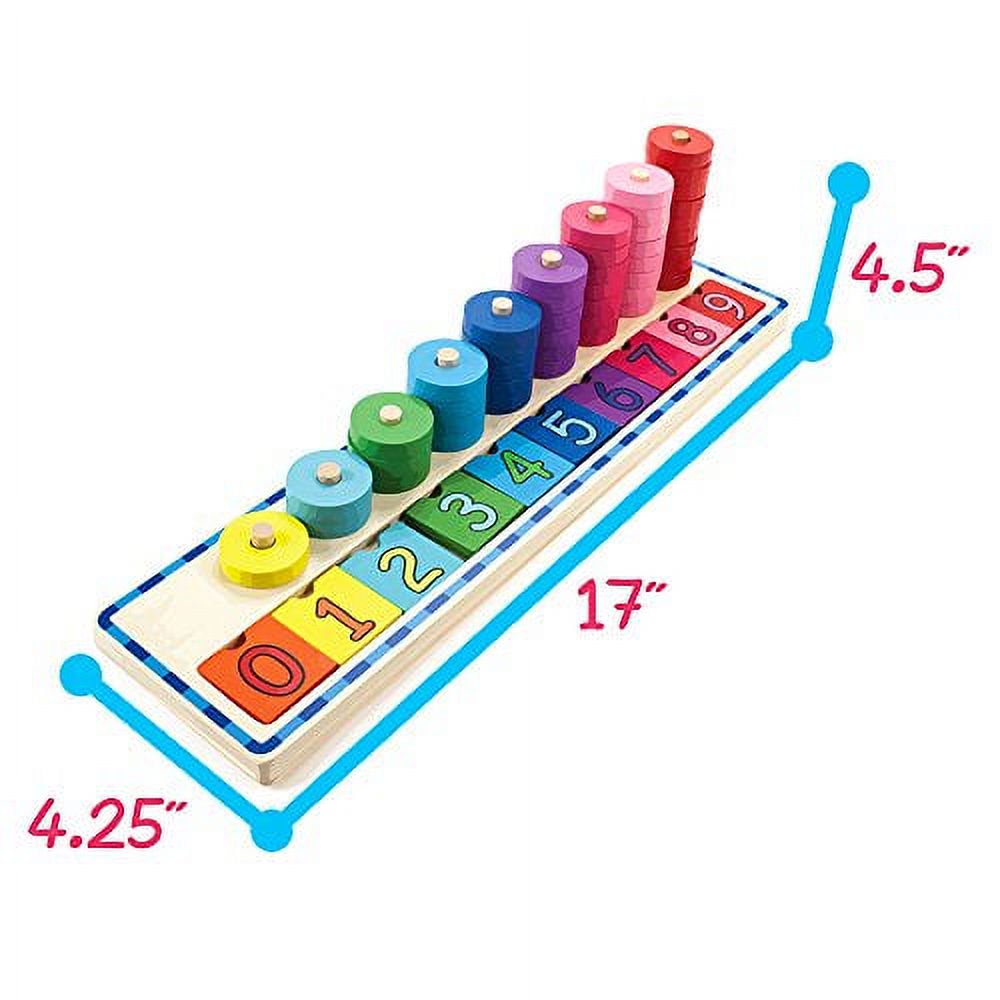 Toyster's 56 PC Wooden Mathematics Stacker