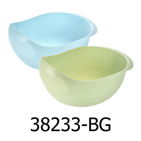 2 PC Plastic Colander Set - Blue & Green