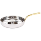 6.5" Stainless Steel Hammered Mini Fry Pan with Brass Handle