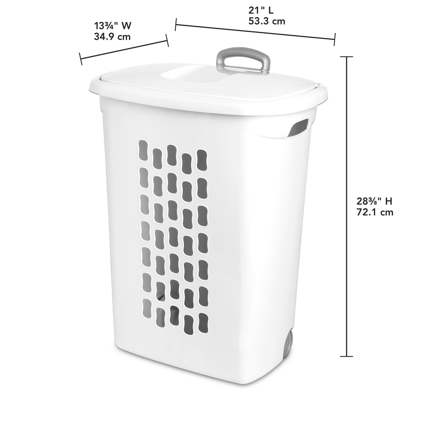 Sterilite Ultra™ Wheeled Hamper Plastic, White