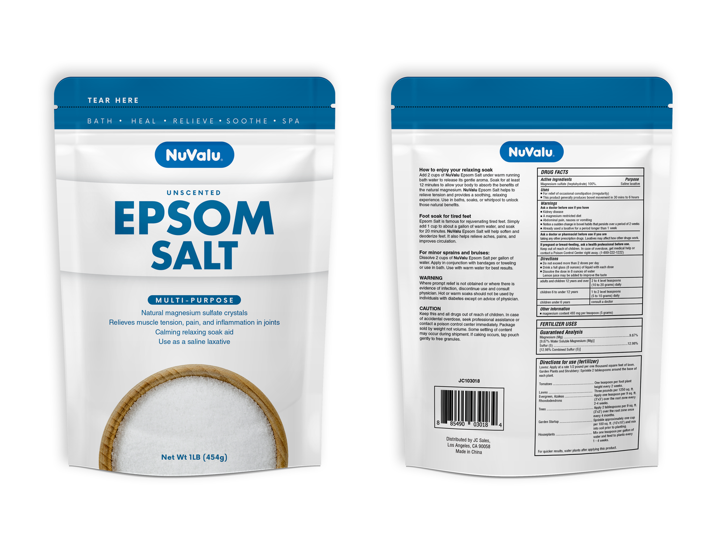 Epsom Salt Unscented & Vapor Bath