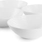 4 PC Gibson Ultra Patio Tempered Opal Glass Cereal Bowl Set