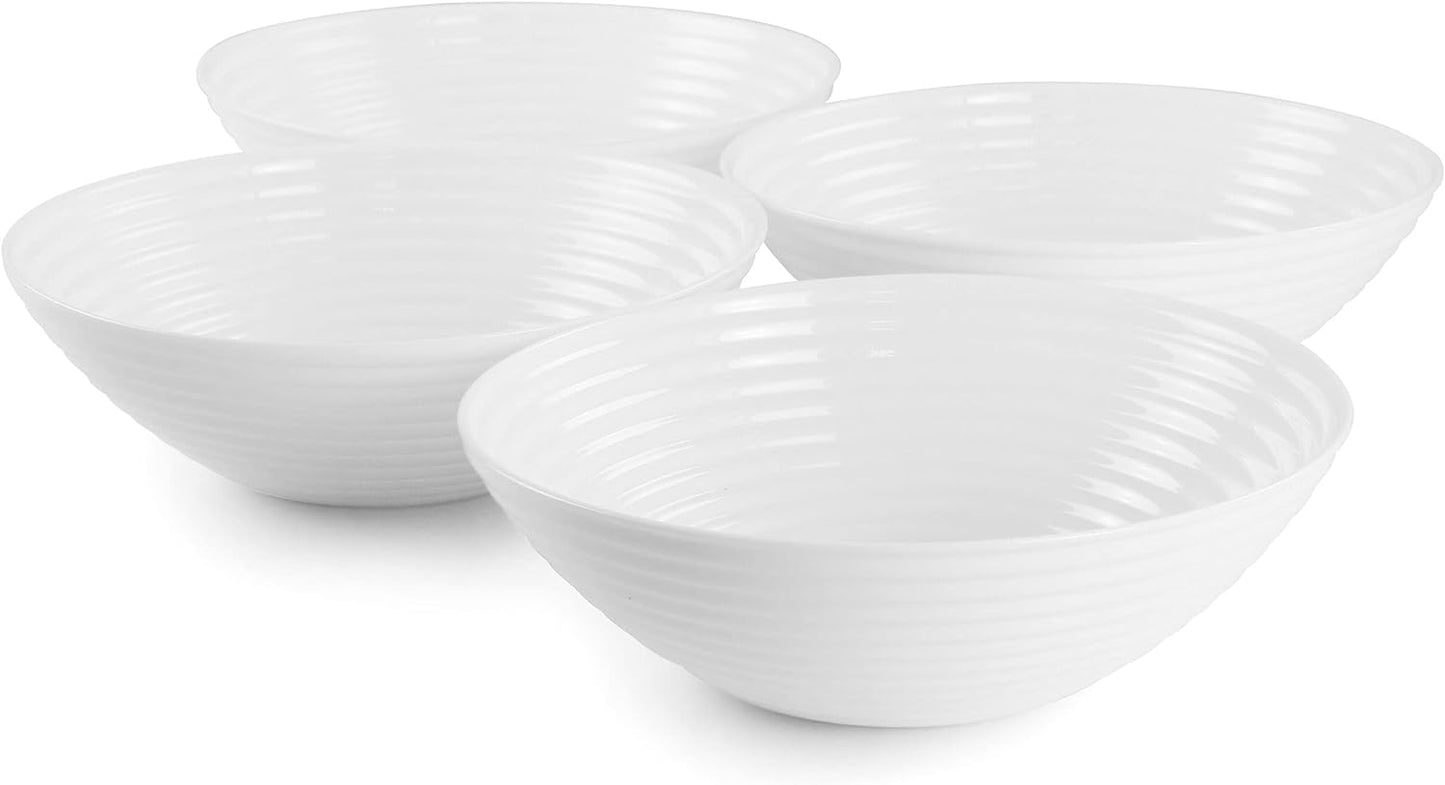 4 PC Gibson Ultra Patio Tempered Opal Glass Cereal Bowl Set