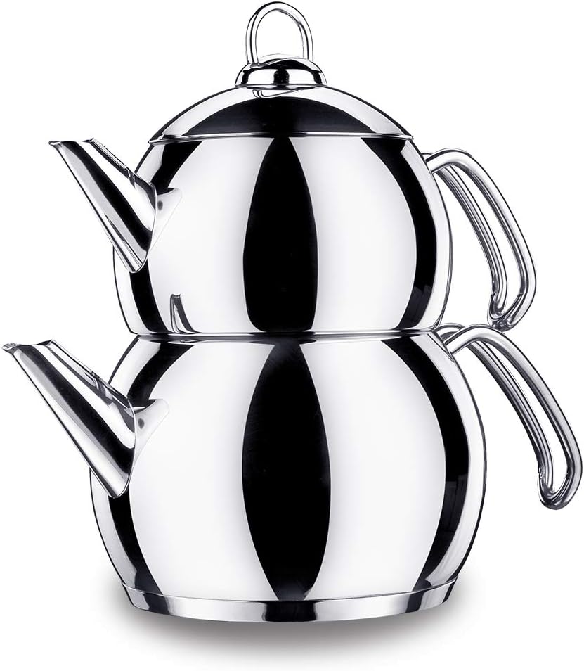 1.1L & 2.0L Korkmaz Tombik Teapot Set