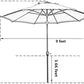 9ft Red Patio Outdoor Table Umbrella