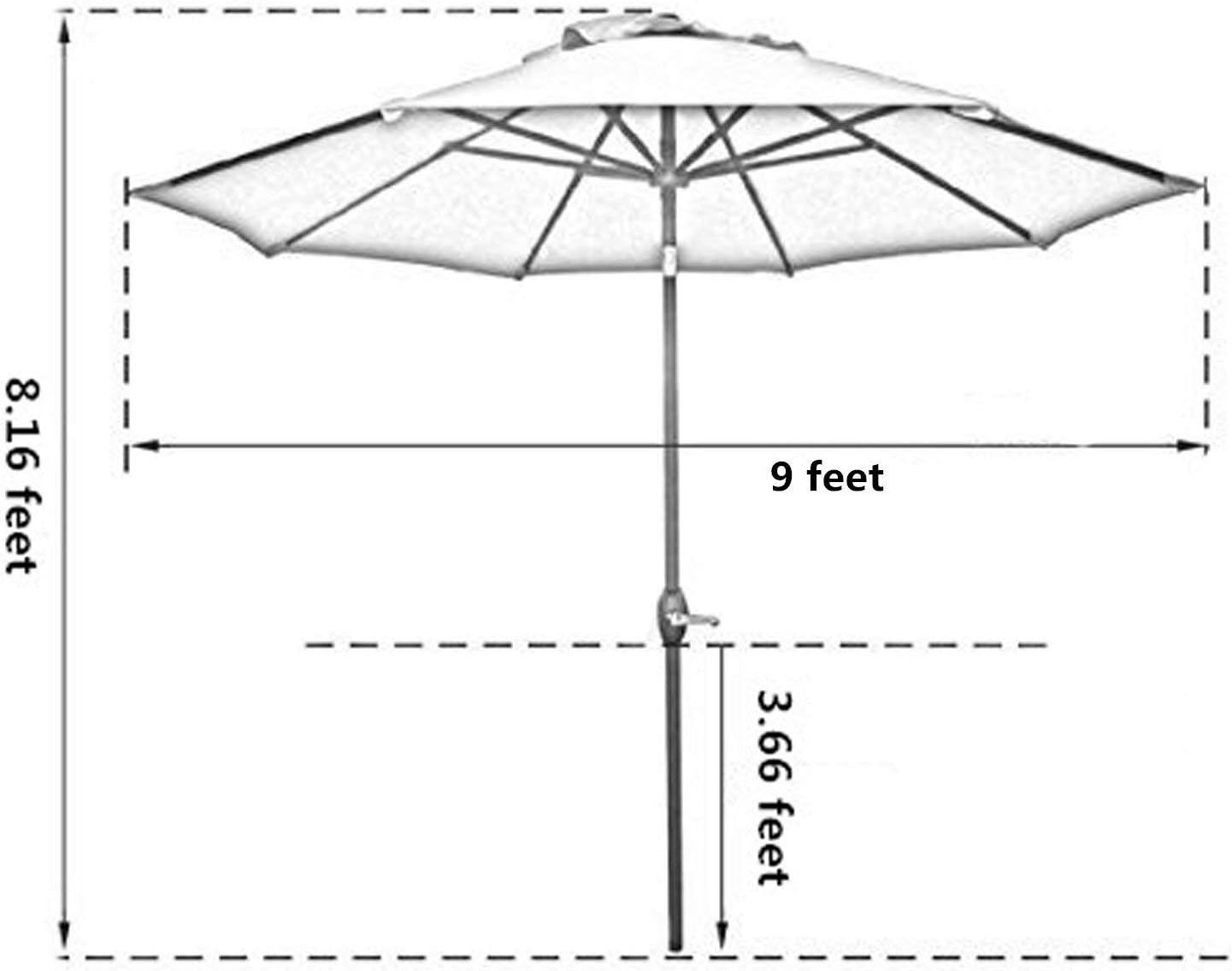 9ft Red Patio Outdoor Table Umbrella