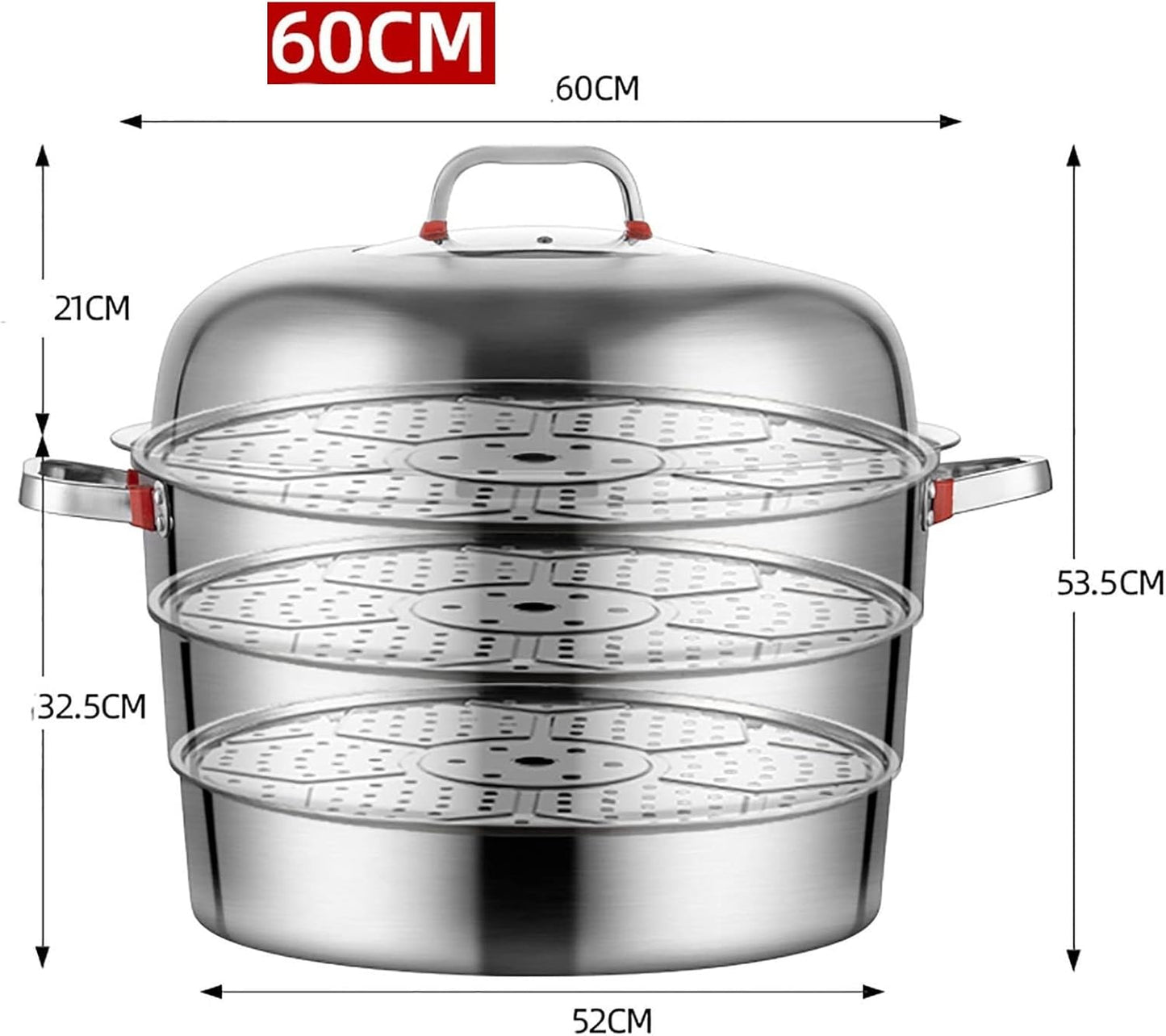 60cm Stainless Steel Steamer with Rack for Tamales