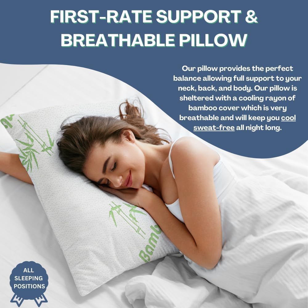 Premium Bamboo Memory Foam Pillow - King Size