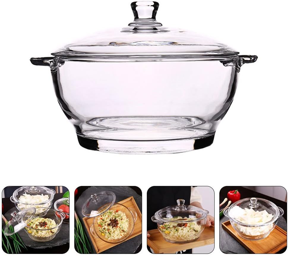 8.5" Clear Glass Casserole with Lid