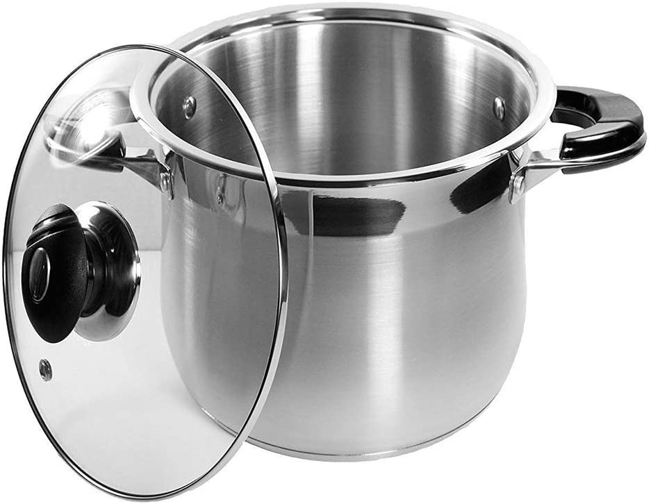 30 QT Stainless Steel 18/10 Induction Stock Pot (Free Gift 1 Knife Set)