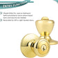 Polished Brass Exterior Door Knobs with Lock and Key