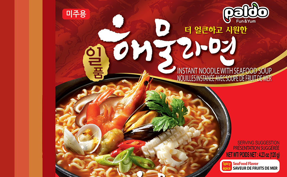 3.8 oz Big Bowl Instant Noodle Seafood Soup (Pack of 16)