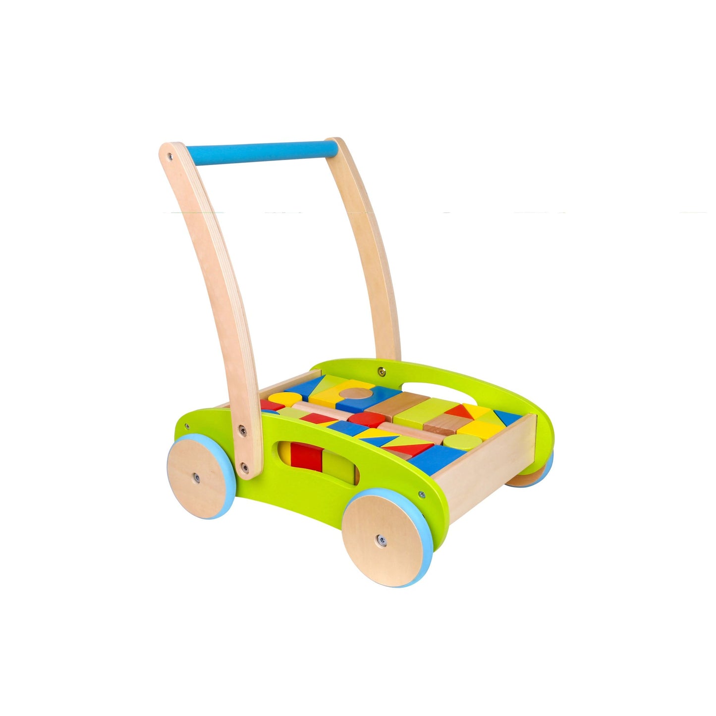 Toyster's Wooden Baby Walker and Block Puzzle Push Cart