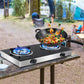 Mega Top Glass Double Burners Gas Stove