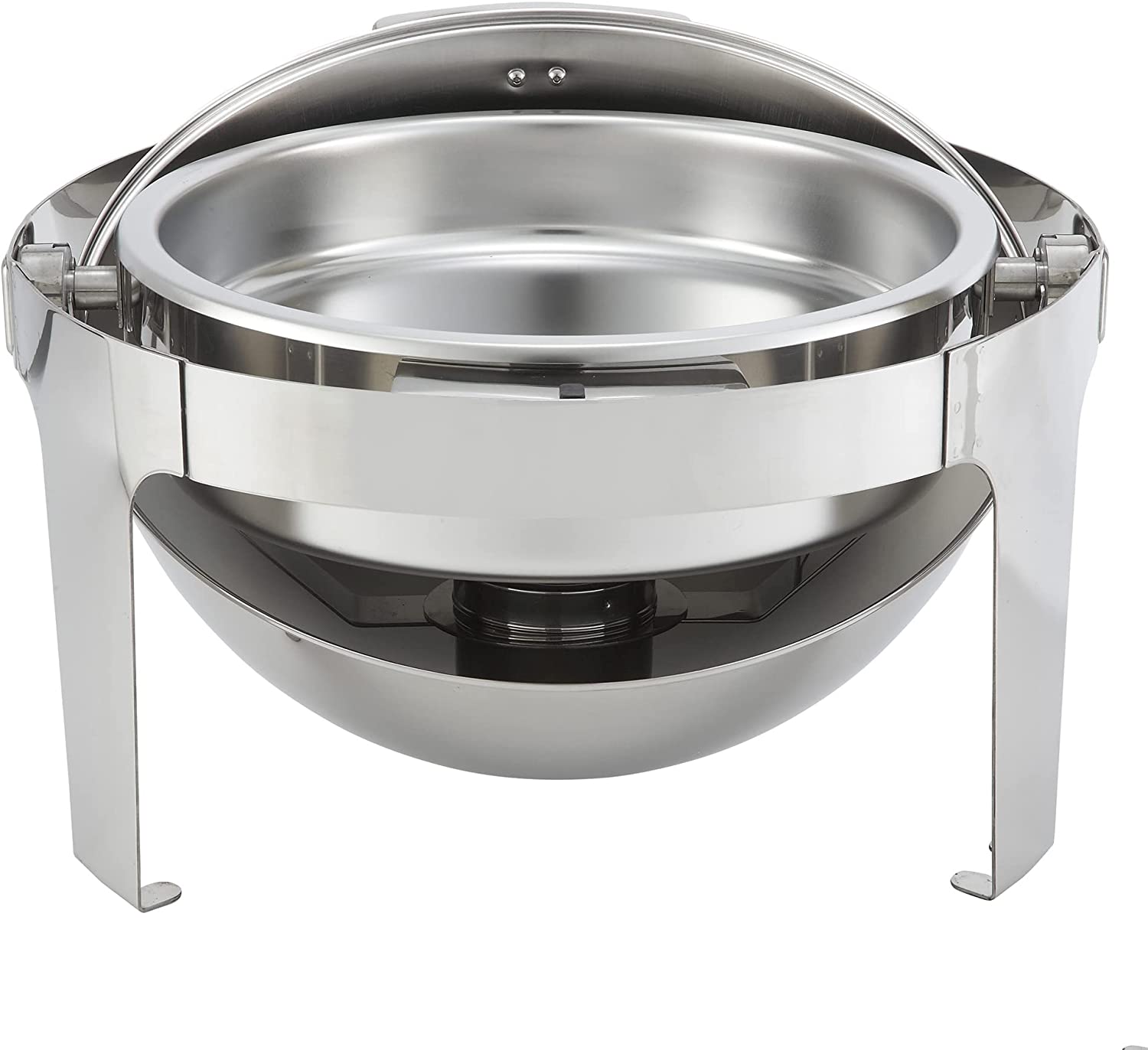 Large Capacity Chafing Dish Round Buffet Food Warmer Tray Stainless Steel  Silver