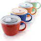 4 PC Gibson 25 Oz Soup Cup Set with Lids