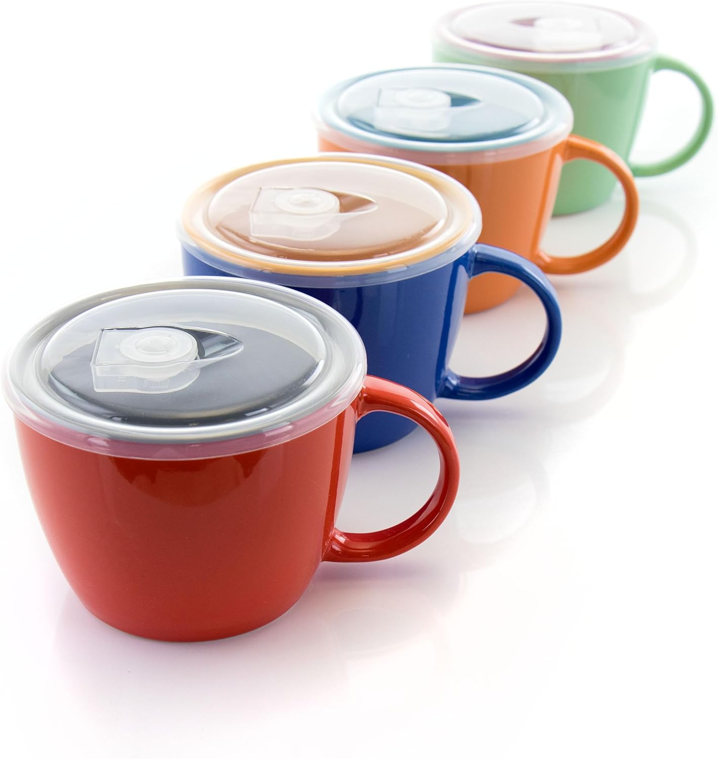 4 PC Gibson 25 Oz Soup Cup Set with Lids