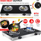 Mega Top Glass Double Burners Gas Stove