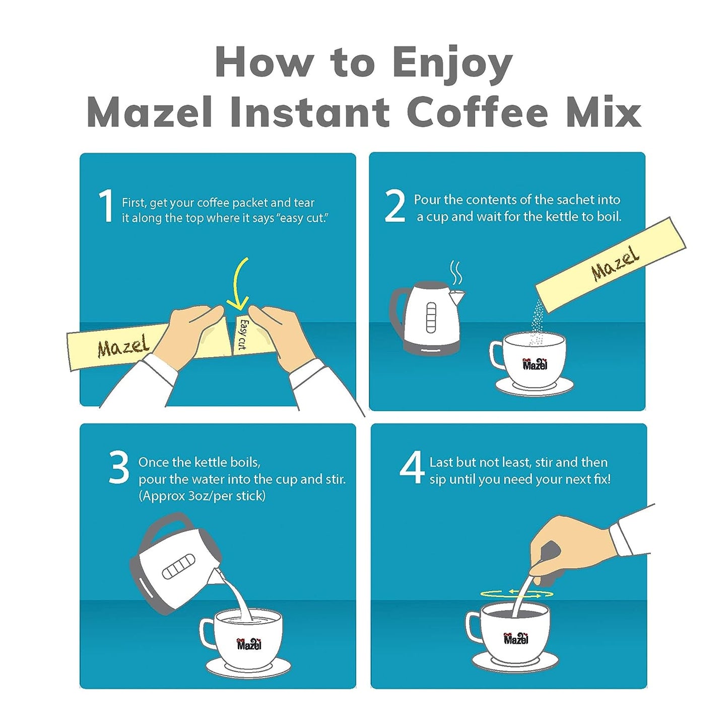 Cafe Mazel Mocha Instant Coffee Mix (10 Sticks)