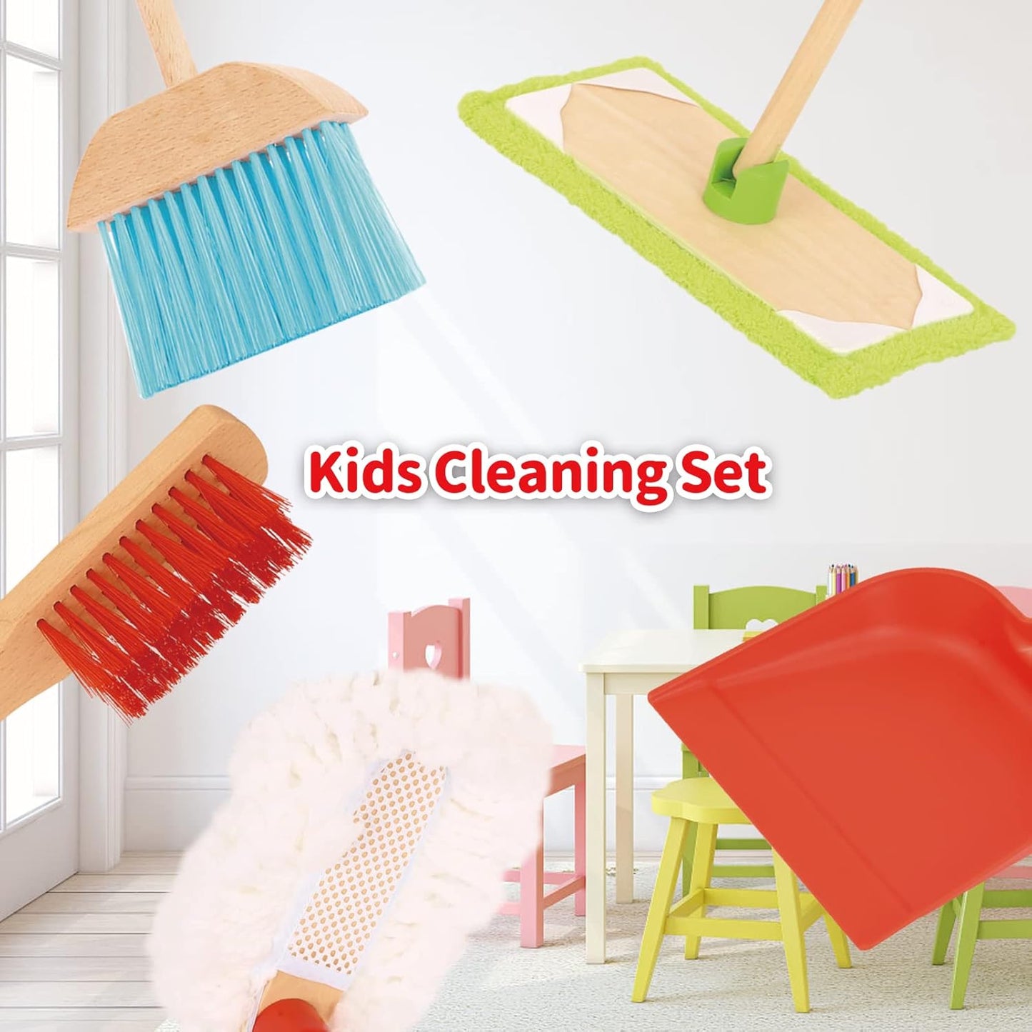 Toyster's Wooden Cleaning Play Set