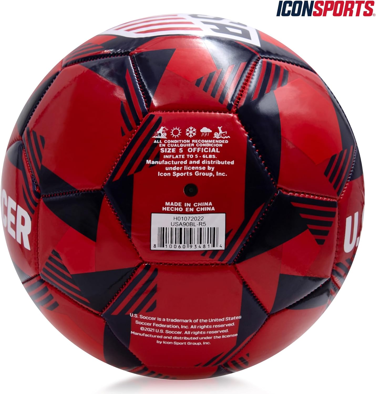 Icon Sports Official Licensed U.S. Soccer Federation Size 5 Official Regulation Sized Soccer Ball