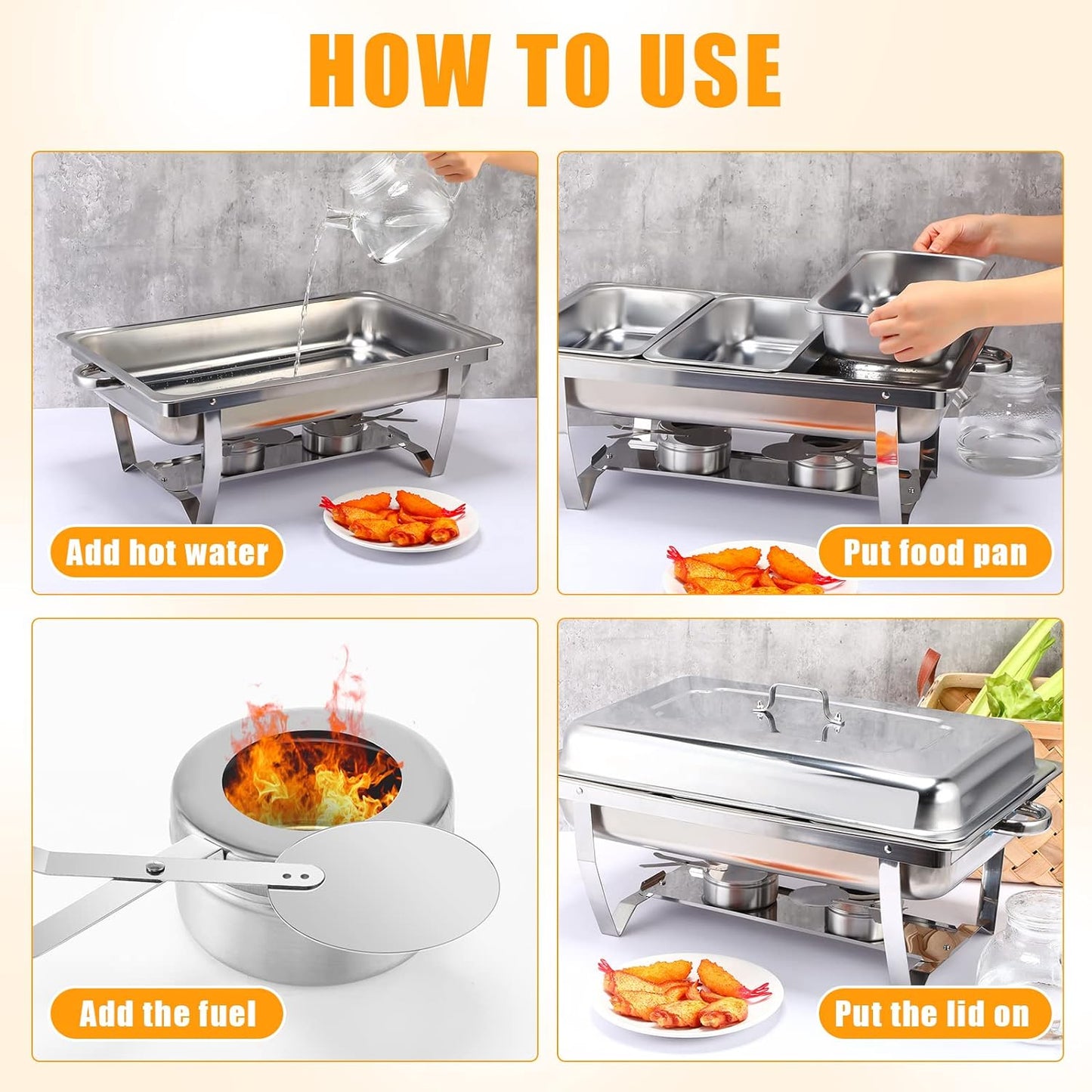 11L Stainless Steel Chafing Dish Food Warmer for Buffet