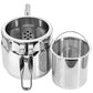 Korkmaz Nostaljia Midi Stainless Steel 0.9 Liter Tea Pot and 1.6 Liter Kettle Set