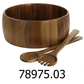 Gibson 13" Acacia Wood Salad Bowl Set