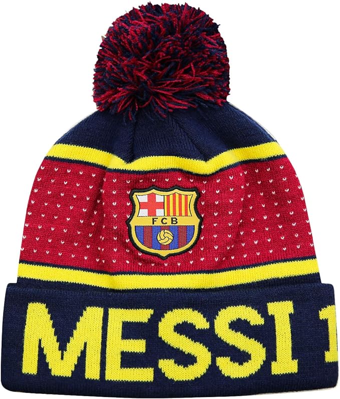 Icon Sports Messi / FC Barcelona Standard Unisex Pom Beanie