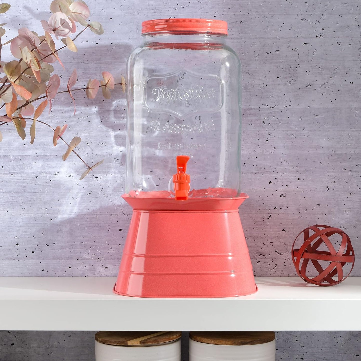 2 Gal Gibson Chiara Coral Mason Beverage Dispenser