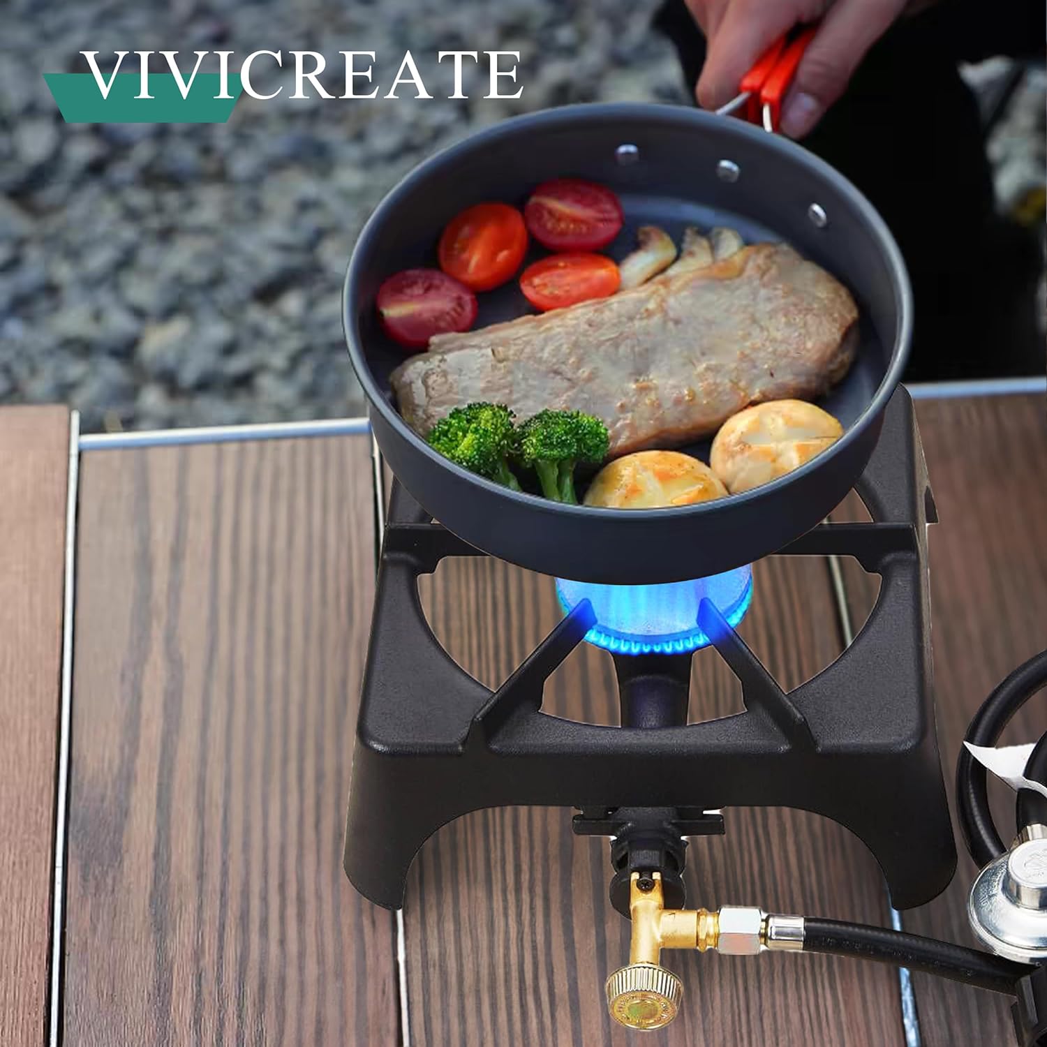 Vivicreate 10000 BTU Propane Camping Outdoor 1 Burner Gas Stove – R & B  Import