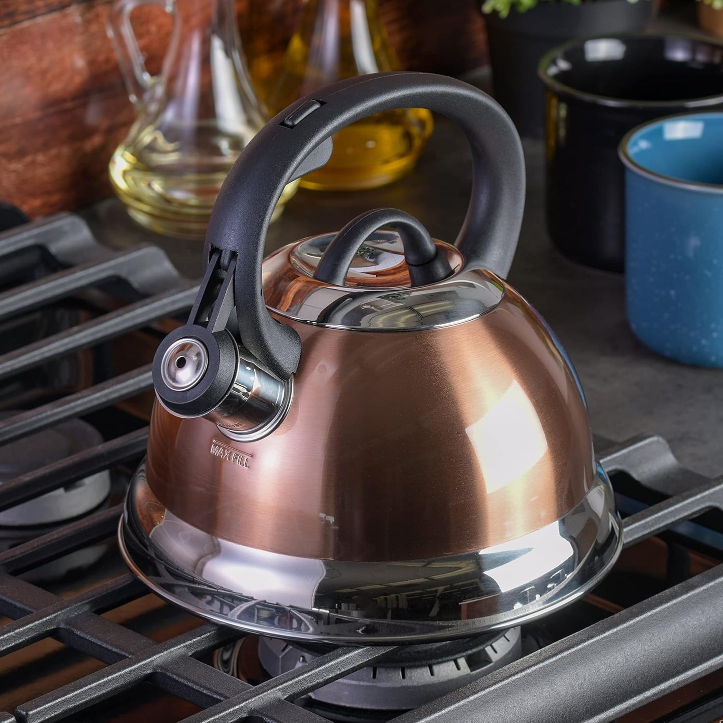 Mr. Coffee 1.75 QT Whistling Tea Kettle - Copper