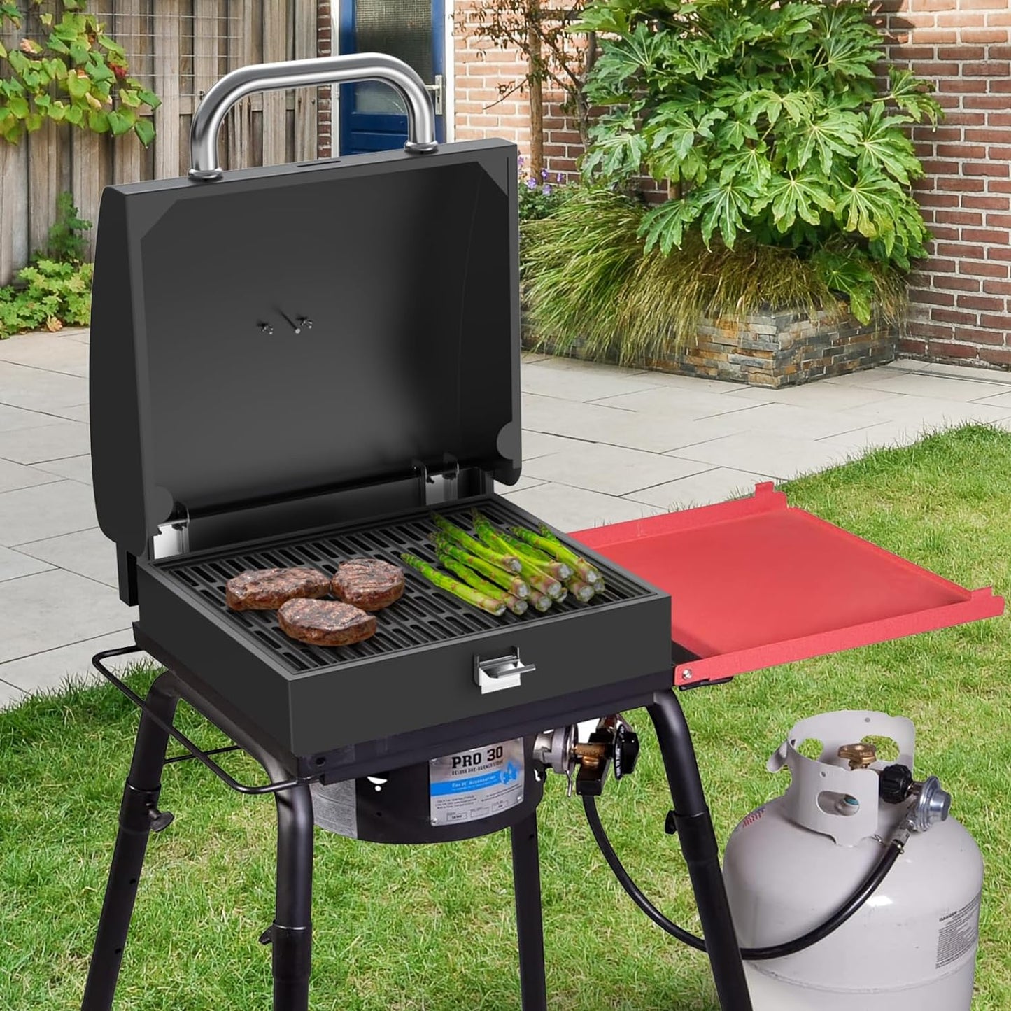 Outdoor BBQ Grill Box with Utensil Grill Set