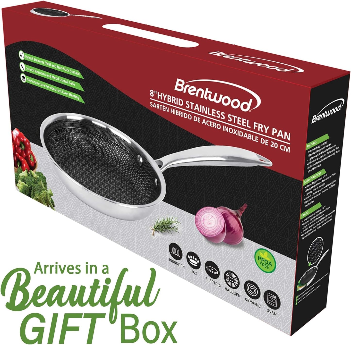 8" Brentwood 3-Ply Hybrid Fry Pan