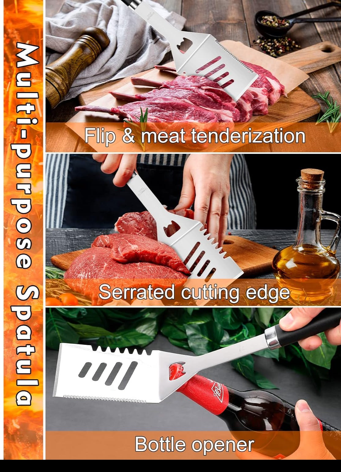 3 PC BBQ Grill Tools Set